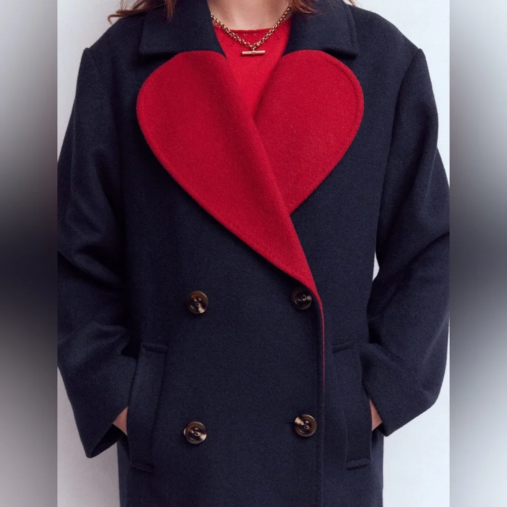 Boden Long Coat with Red Heart Lining - Picture 2 of 5